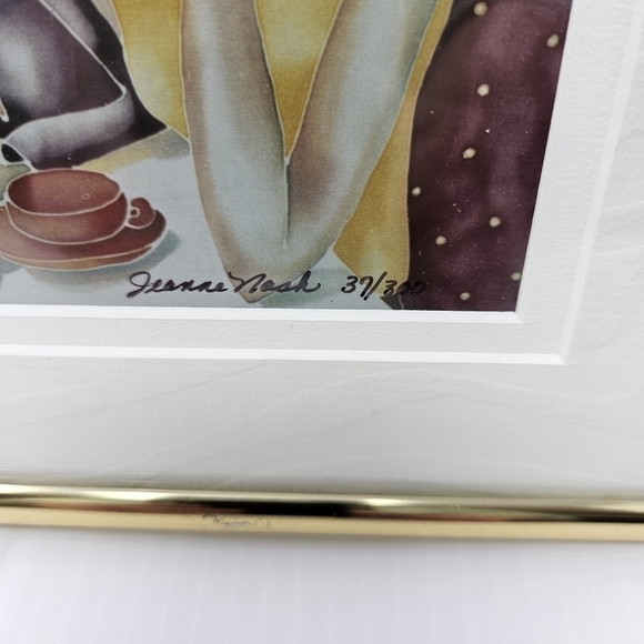 Jeanne Nash Signed Numbered Print Sharing Secrets Women Chat Over Coffee Framed - Picture 2 of 10